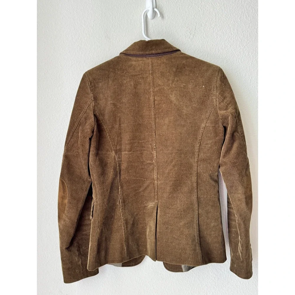 J.Crew Brown Corduroy Stretch Blazer Jacket Suede Elbow Patches Size 4 RN77388